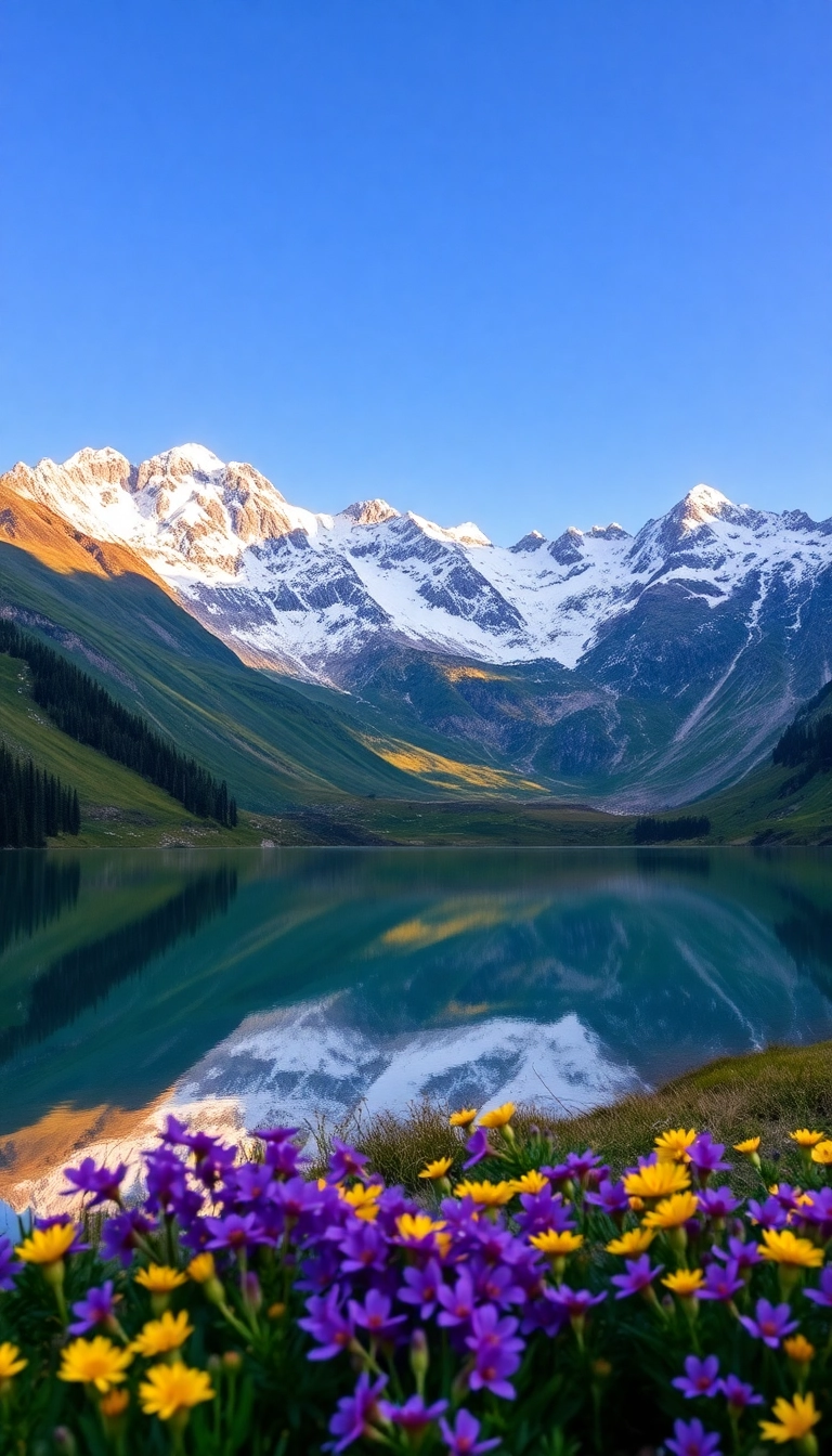 Best Spring Mountain Reflection Phone Aesthetic Wallpaper